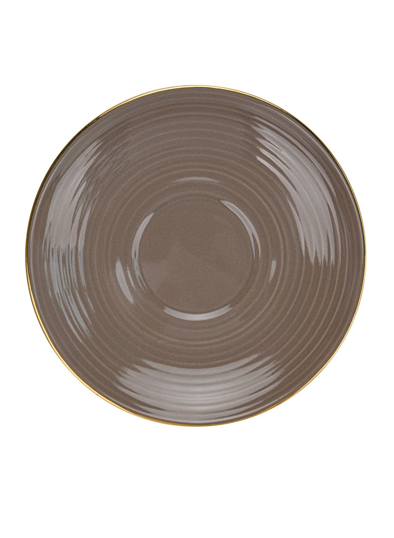 Fissman كوبين مع صحن 180 مل، سلسلة فيرمينا، أكواب شاي من البورسلين بلمسة لامعة من عظام جديدة مع مقبض، حواف ذهبية أنيقة، قاعدة غير قابلة للانزلاق (بني) - Image 5