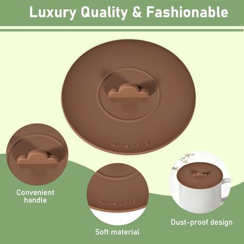 Keweilian Silicone Cup Covers， Multicolored Silicone Lids for Mugs, Cups, Tea Pots,Mug Covers，Hot Cup Lids for Coffee & Tea,4 Pack - Image 4