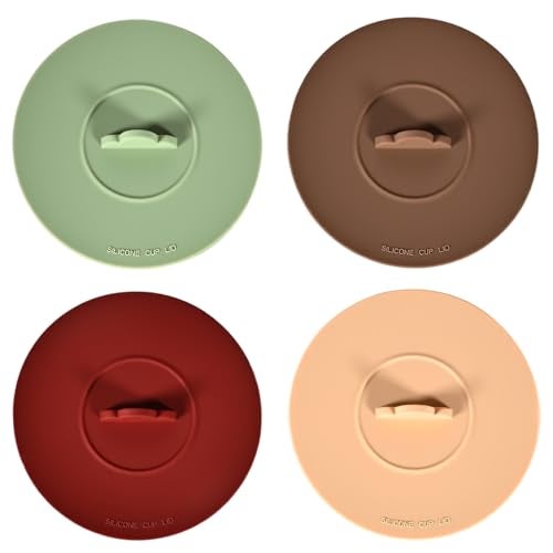 Keweilian Silicone Cup Covers， Multicolored Silicone Lids for Mugs, Cups, Tea Pots,Mug Covers，Hot Cup Lids for Coffee & Tea,4 Pack - Image 1