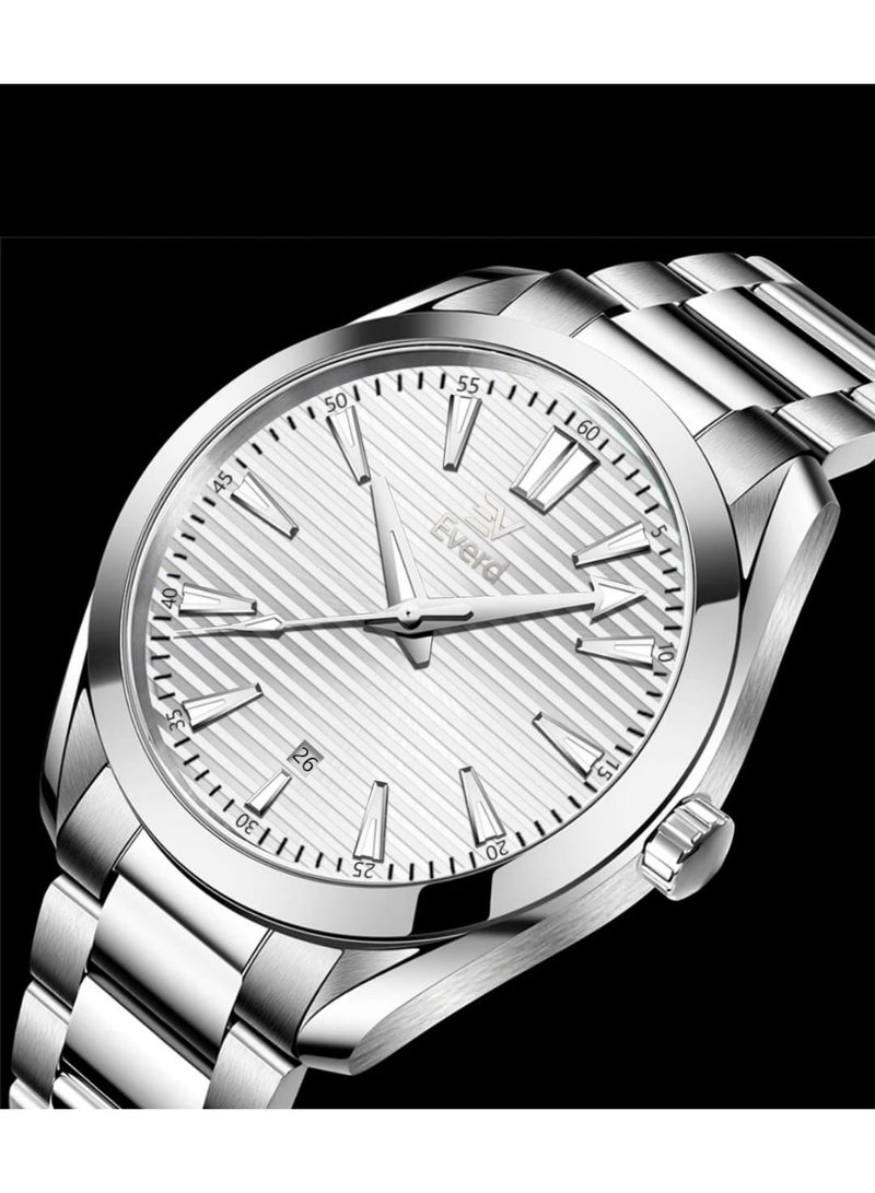إيفيرد ساعة يد رجالية كوارتز فاخرة بتصميم عصري، مقاومة للماء ومضيئة