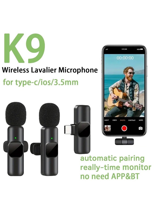 Generic 2 Pcs Wireless Lavalier Microphone for Type-C Port, Plug and Play Lapel Clip-on Mini Mic, Auto Sync and Noise Reduction for Video Recording, for USB-C Android Phone and iPhone Video Recording Interview Podcast Vlog Tiktok  - Image 2