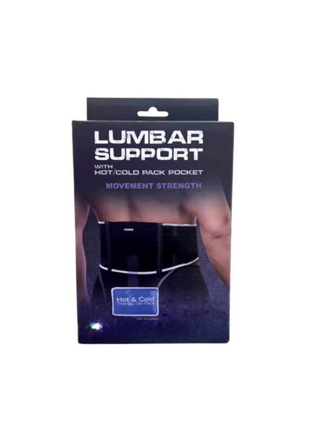 YORK ADJUSTABLE LUMBAR SUPPORT WITH POCKET (HEAT/COLD PAD)85082 BLACK - Image 4