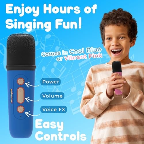 JellieMons Jellie O-K Wireless Bluetooth Speakers, Portable Karaoke Speaker with 8W Sound, Hi-Res Audio, Built-in Microphone, Karaoke Mic, Bluetooth 5.3, Stylish JLOK02 Blue Design - Image 4