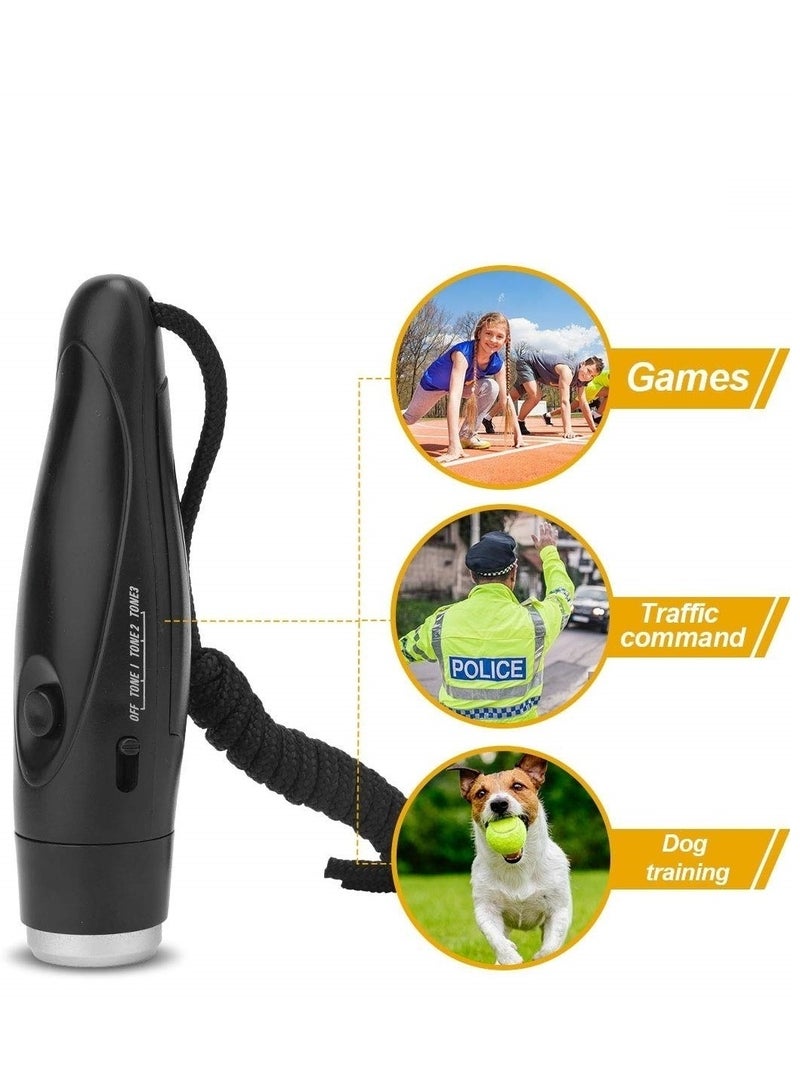 Chabeia Electronic Whistle, Battery Operated Whistle Adjustable 3 Different Loud Whistle Sounds with Lanyard Handheld Electronic Whistles for Referees Volleyball Coaches Teacher, Soccer Sports ,Pets Trainning -Black - Image 1