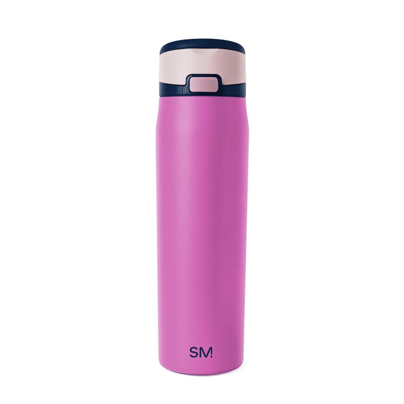 Simple Modern Mesa Loop Water Bottle with Covered Straw and Handle 24oz Cup Holder Friendly Insulated Stainless Steel Bottles for Travel Sports and School Fuscia Mix - Image 2