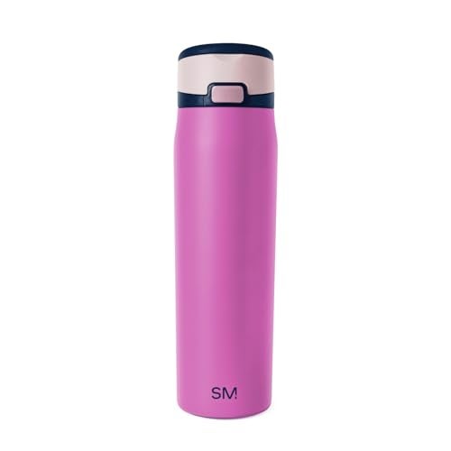 Simple Modern Mesa Loop Water Bottle with Covered Straw and Handle 24oz Cup Holder Friendly Insulated Stainless Steel Bottles for Travel Sports and School Fuscia Mix - Image 1