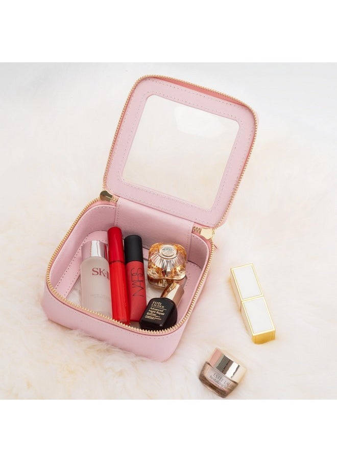 Aveniee - Clear Makeup Bag Small, Mini Cosmetic Bags Travel Toiletry Bag, Tsa Approved Clear Makeup Case Pouch With Zipper, Car Organizer Essentials For Women Men(Pink) - Image 1