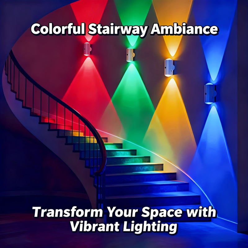 Rechargeable Remote Control LED Motion Sensor Wall Light 2pcs 16 Color Modes Dimmable Magnetic Mount - Image 5