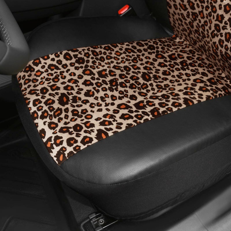 AUTOFAN Universal Fit Front Car Seat Covers (2-Pack) â€“ Premium PU Leather with Leopard Print Design, Airbag Compatible, Easy Installation, Stylish Interior Upgrade for Cars & SUVs - Image 3