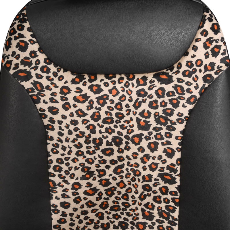 AUTOFAN Universal Fit Front Car Seat Covers (2-Pack) â€“ Premium PU Leather with Leopard Print Design, Airbag Compatible, Easy Installation, Stylish Interior Upgrade for Cars & SUVs - Image 5