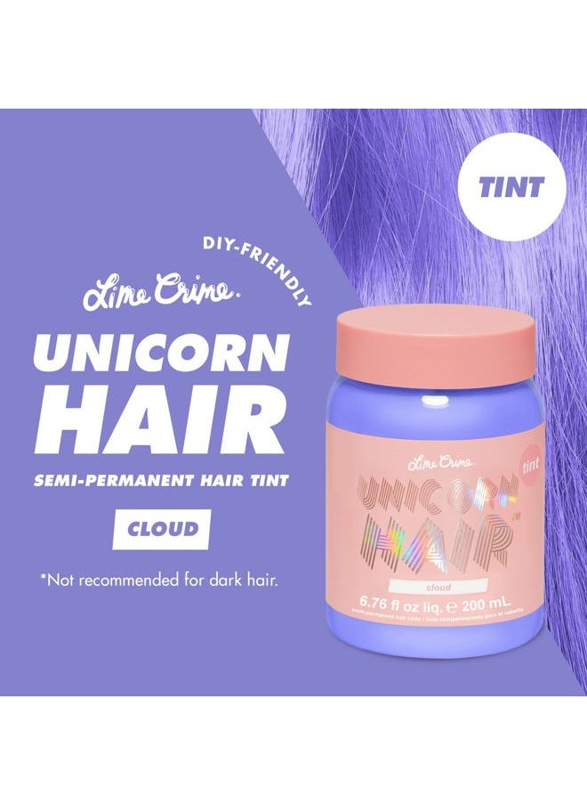 Lime Crime Pastel Colored Unicorn Hair Tint, Cloud (Periwinkle Blue) - Damage-Free Semi-Permanent Hair Color Conditions & Moisturizes - Temporary Hair Dye Kit Has Sugary Citrus Vanilla Scent - Vegan  - Image 2