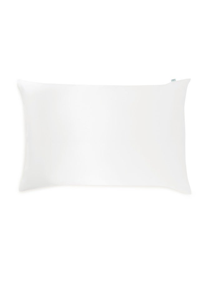 BRIGHTLY LABS Silver-Infused Mulberry Silk Pillowcase, designed for ultimate comfort and care. Antibacterial, hypoallergenic, and infused with silver ions, Grade 6A silk pillowcase in queen size.  - Image 1