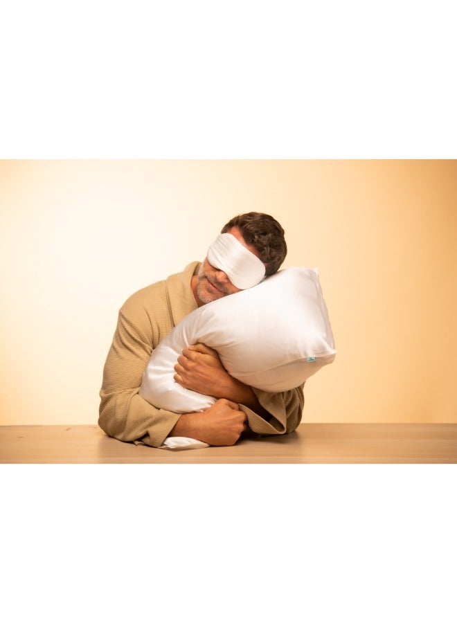 BRIGHTLY LABS Silver-Infused Mulberry Silk Pillowcase, designed for ultimate comfort and care. Antibacterial, hypoallergenic, and infused with silver ions, Grade 6A silk pillowcase in queen size. - Image 5