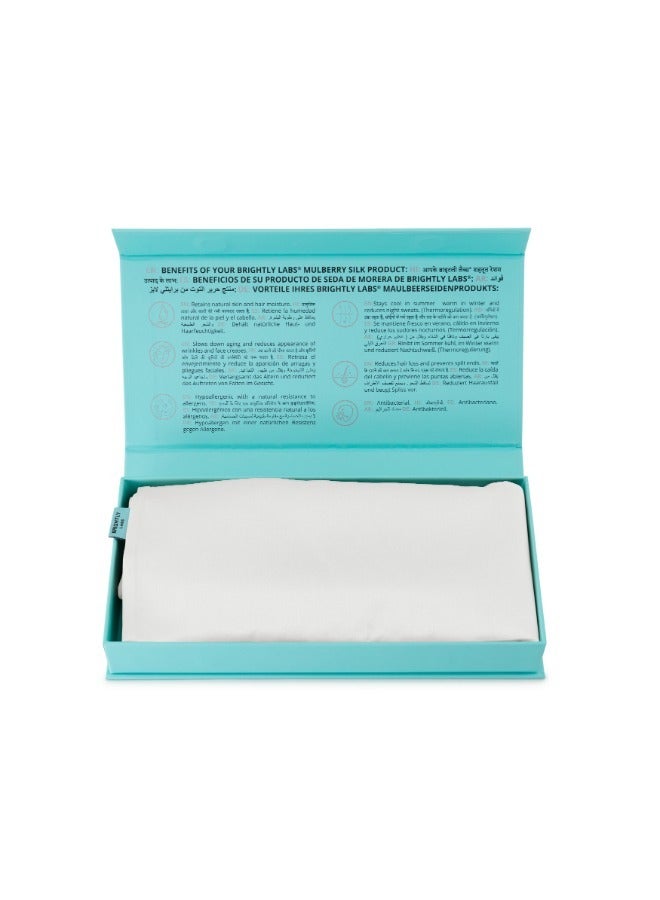 BRIGHTLY LABS Silver-Infused Mulberry Silk Pillowcase, designed for ultimate comfort and care. Antibacterial, hypoallergenic, and infused with silver ions, Grade 6A silk pillowcase in queen size. - Image 3