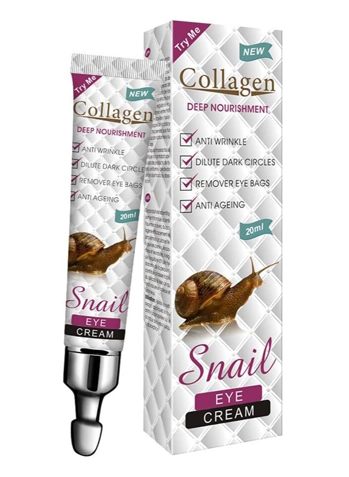 SNAIL محيط العين (20 مل)، عمل تنعيم التجاعيد، للرجال والنساء، تقليل الهالات السوداء والأكياس، لجميع أنواع البشرة - Image 1