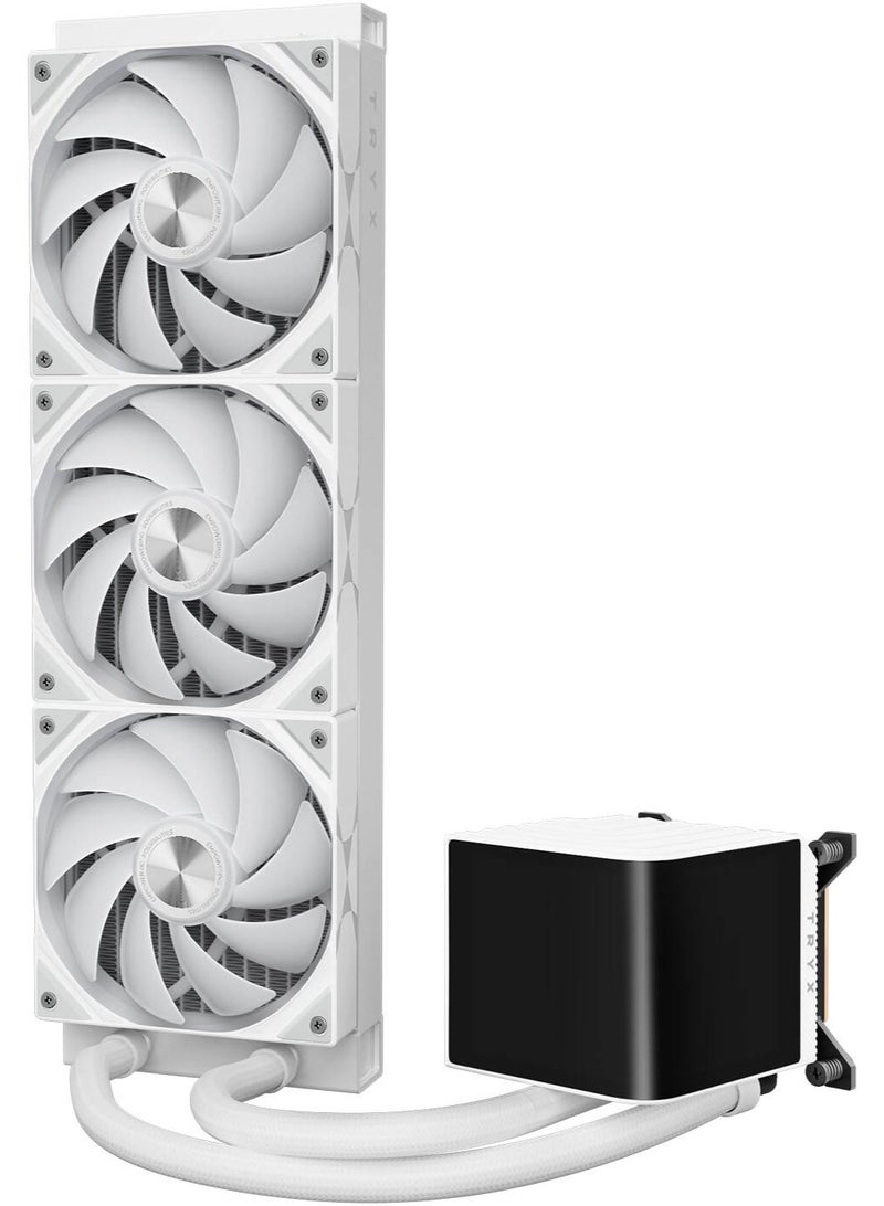 TRYX PANORAMA ARGB 360 Liquid CPU Cooler, 6.5" AMOLED L-Shaped Display, ROTA SL aRGB Fans, 1850 RPM Fan Speed, 65.64 CFM Airflow, ASETEK 8th Generation V2 Water Pump, White | L-P360A-AS3M-G1W - Image 4