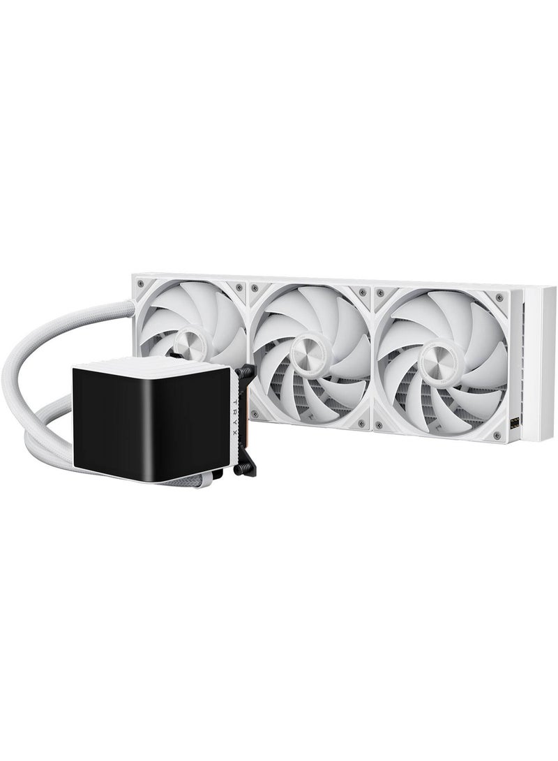 TRYX PANORAMA ARGB 360 Liquid CPU Cooler, 6.5" AMOLED L-Shaped Display, ROTA SL aRGB Fans, 1850 RPM Fan Speed, 65.64 CFM Airflow, ASETEK 8th Generation V2 Water Pump, White | L-P360A-AS3M-G1W - Image 3