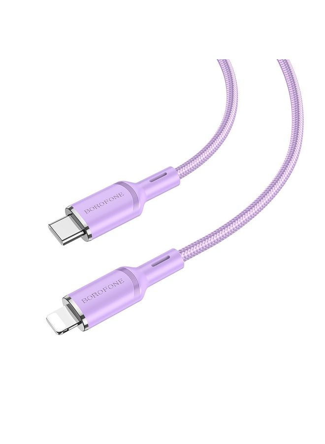 بوروفون Borofone Bx90 Type-C إلى 8 دبوس كابل بيانات الشحن عبر الإنترنت ، الطول: 1M (أرجواني) - Image 1