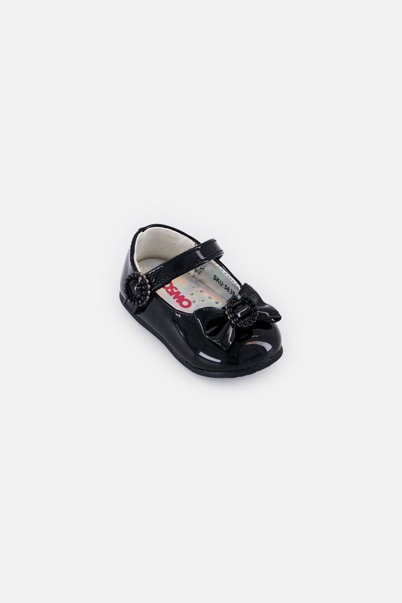Josmo Toddlers Girl Velcro Closure Dress Shoe, Black - Image 1