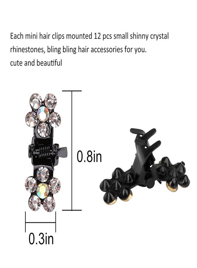 ANBALA Mini Hair Clips - 65pcs No-Slip Grip Jaw Clips with Glitter Teeth & Rhinestone Embellishments - White Flower Hair Accessories for Women & Girls - Image 4