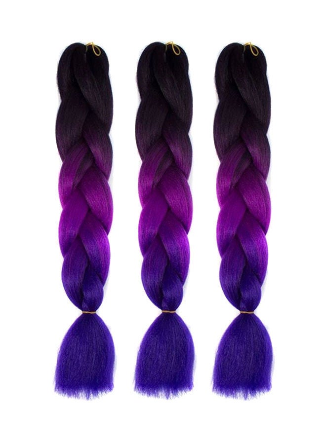 NIBEMINENT 3 Piece African Braids Hair Extension 60Cm Chemical Fiber Wig Multicolour
