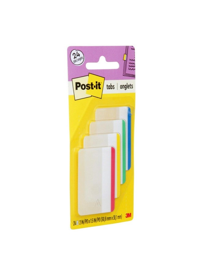 Post-it Tabs 2 In Lined Assorted Primary Colors 6 Tabs/Color 4 Colors 24 Tabs/Pack (686F1) - Image 3