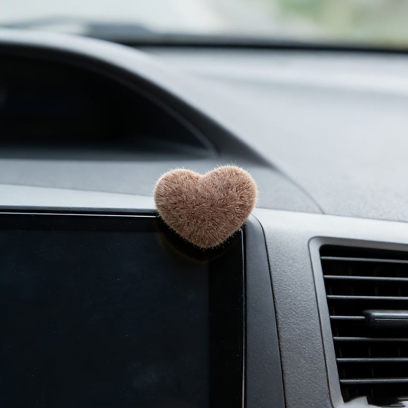 A Set Of 10 Coffee Color Heart Shaped Mini Ornaments For Car Interior Home Desk Decoration - Image 5