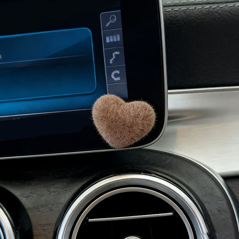 A Set Of 10 Coffee Color Heart Shaped Mini Ornaments For Car Interior Home Desk Decoration - Image 4