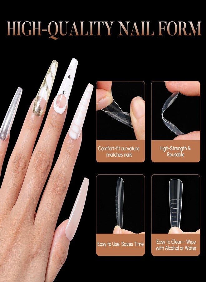 Nicedeco Poly Extension Gel Dual Nail Forms, 120pcs Nail Molds for Builder Extension, 5 Style 12 Size Dual Forms for Gel Nail Tips Nail Art Design Salon DIY Kit 3 - Image 5