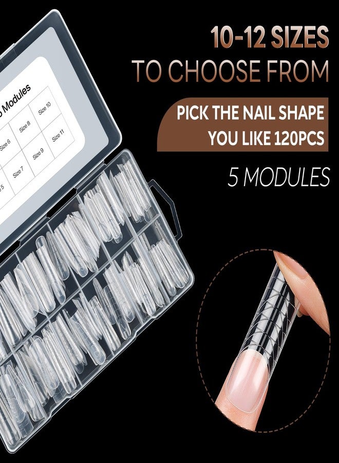 Nicedeco Poly Extension Gel Dual Nail Forms, 120pcs Nail Molds for Builder Extension, 5 Style 12 Size Dual Forms for Gel Nail Tips Nail Art Design Salon DIY Kit 3 - Image 3