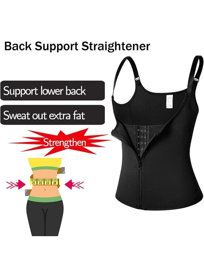 Arabest Adjustable Back Support Straightener,Posture Corrector with Zipper,3 Rows Closure,Tummy Control Body Shaper,Black - Image 4