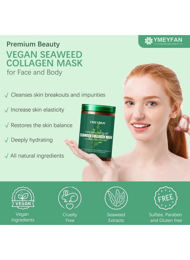 YMEYFAN - Natural Seaweed Face Mask Powder Algae Seed Mask For Hydrating Purify Antiacen Deep Clean Pore Vegan Facial Mask Skincare For Women Beauty Salon Spa Cover Use Of Jelly Mask (500G/17.6Oz) - Image 1