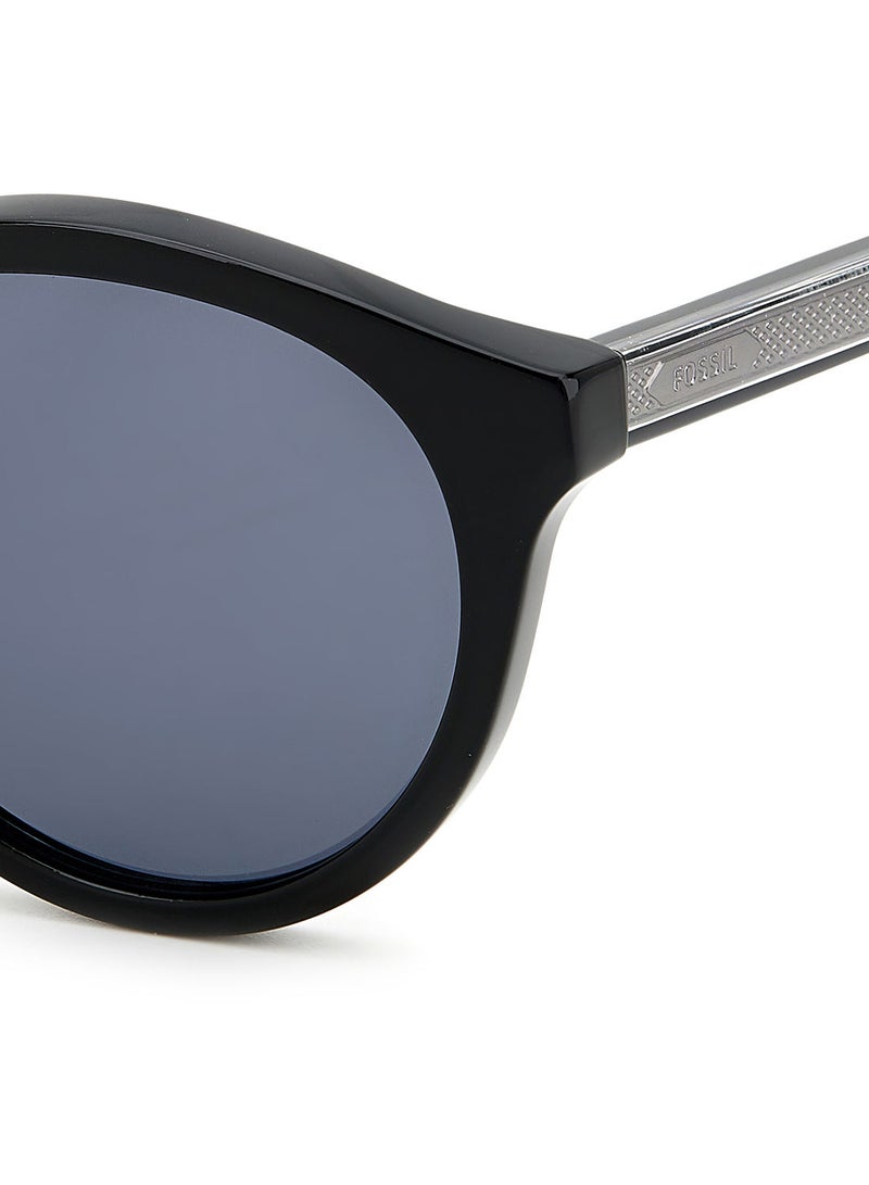 نظارة شمسية دائرية للحماية من الأشعة فوق البنفسجية للرجال - Fos 2123/S Black 51 - مقاس العدسة: 51 ملم