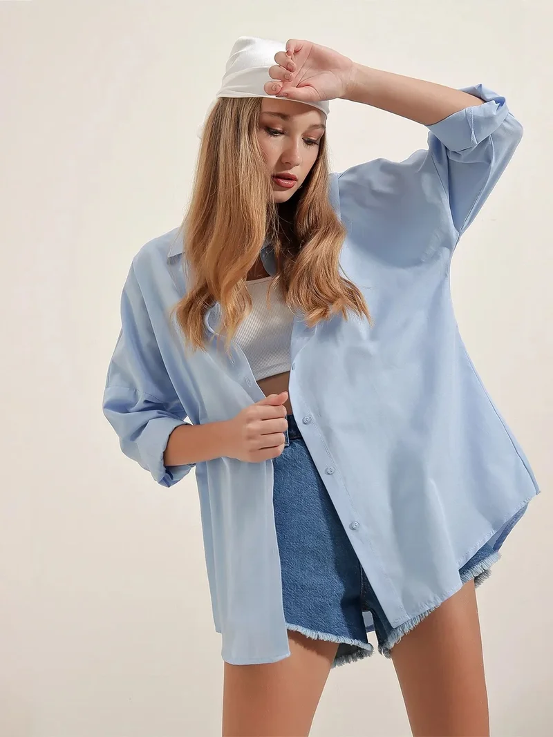 بيغ دارت BDART Oversized Long-Sleeve Poplin Shirt