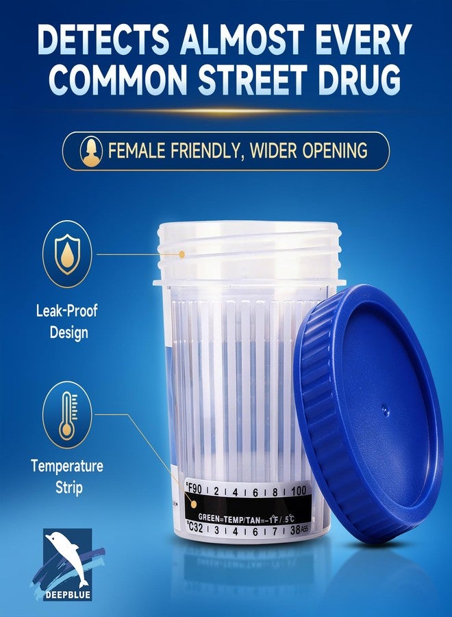 Deepblue كوب اختبار البول متعدد المخدرات من ديب بلو، طقم اختبار منزلي لـ 17 نوعًا من المخدرات، يكشف عن THC، وOPI، وAMP، وBAR، وBUP، وBZO، وCOC، وmAMP، وMDMA، وMTD، وOXY، وPCP، وEDDP، وFYL، و6-MAM، وPPX، وTCA، جاهز للاستخدام بدون وصفة طبية خلال 5 دقائق، للاستخدام في المنزل - Image 2
