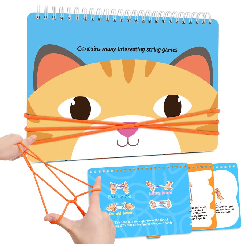 Kasfalci String Figure Game Book with String, Classic String Games with Step-by-Step Instructions, String Figure Book, Fine Motor Skills Toys, Gifts for Kids 6â€“12 Year Old, Girl Boy Gift, Kids Books - Image 1