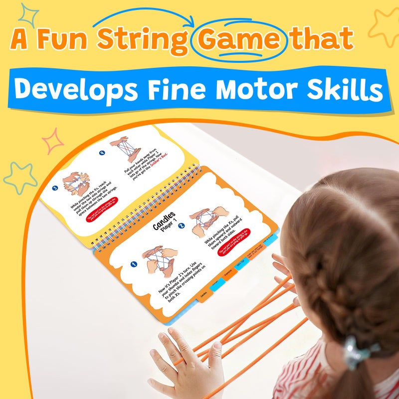 Kasfalci String Figure Game Book with String, Classic String Games with Step-by-Step Instructions, String Figure Book, Fine Motor Skills Toys, Gifts for Kids 6â€“12 Year Old, Girl Boy Gift, Kids Books - Image 5