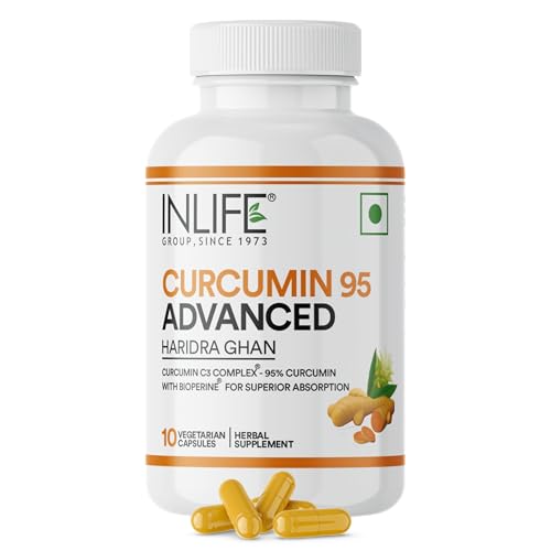 INLIFE Curcumin C3 Complex 95% Curcuminoids, Piperine Bioperine, Turmeric for Immunity & Inflammation Support, 10 Veg Capsules (10 count (Pack of 1)) - Image 1