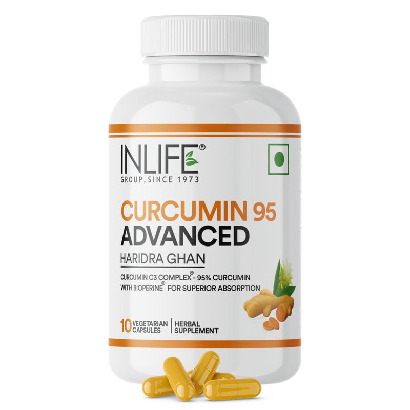 INLIFE Curcumin C3 Complex 95% Curcuminoids, Piperine Bioperine, Turmeric for Immunity & Inflammation Support, 10 Veg Capsules (10 count (Pack of 1)) - Image 5