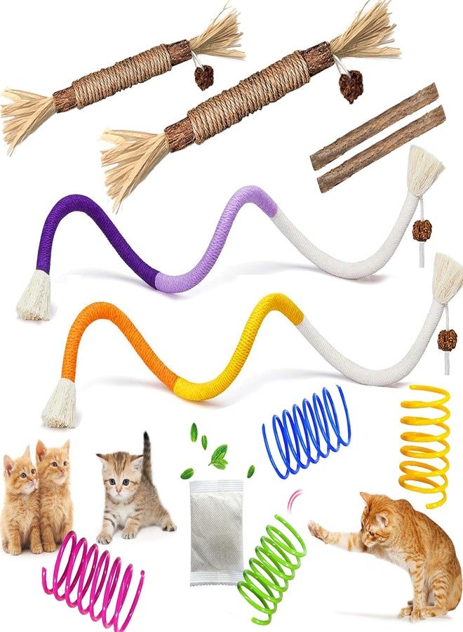itPlus Cat Chew Toy Silvervine Sticks for Cats, Cat Toy Catnip Rope Toys for Kitten Dental Care, Safe Teeth Cleaning Toy for Indoor Cats, Kitty Kicker Toy Interactive Catnip Kitty Toys for All Breeds - Image 1