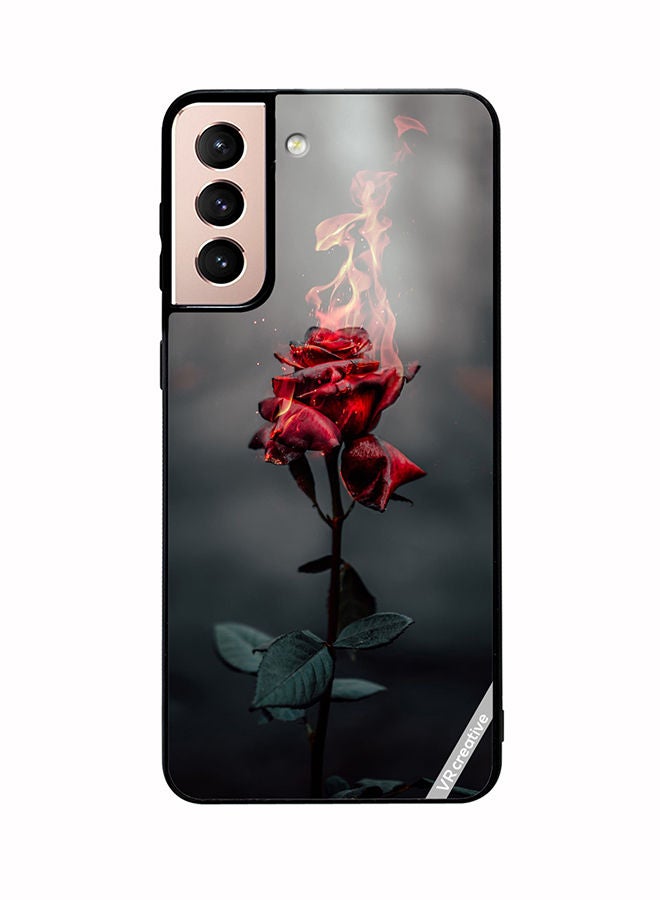 VR CREATIVE Protective Case Cover For Samsung Galaxy S21 5G Burning Rose Design Multicolour - Image 1