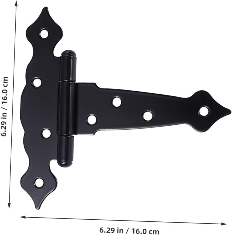 Heavy Duty Decorative T Strap Hinge Black Shed Door Gate Barn Door Hinges for Outdoor Fence Hardware - Image 2