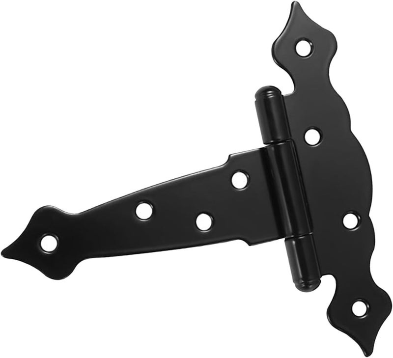 Heavy Duty Decorative T Strap Hinge Black Shed Door Gate Barn Door Hinges for Outdoor Fence Hardware - Image 1