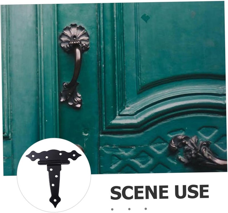 Heavy Duty Decorative T Strap Hinge Black Shed Door Gate Barn Door Hinges for Outdoor Fence Hardware - Image 3