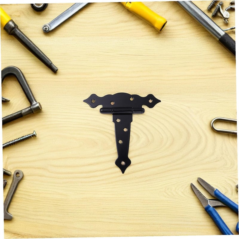 Heavy Duty Decorative T Strap Hinge Black Shed Door Gate Barn Door Hinges for Outdoor Fence Hardware - Image 4