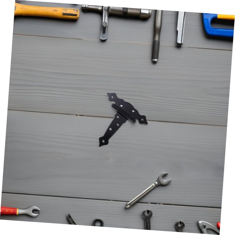 Heavy Duty Decorative T Strap Hinge Black Shed Door Gate Barn Door Hinges for Outdoor Fence Hardware - Image 5