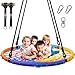 Trekassy 45 750lbs Spider Web Tree Swing for Kids Adults Outdoor Steel Frame Saucer Net Swing with Swivel Adjustable Ropes 2 Tree Hanging Straps Rainbow Patented - Image 3