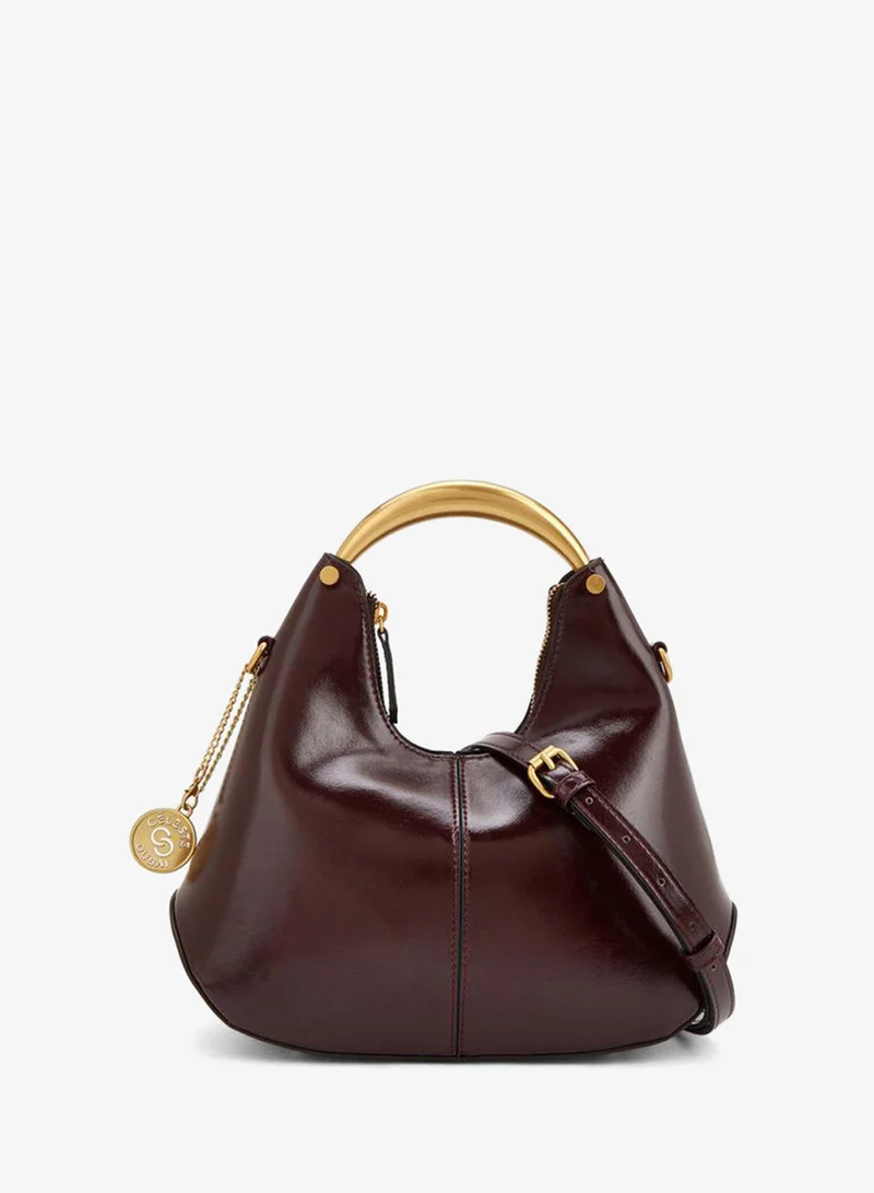 Solid Hobo Bag With Detachable Shoulder Strap