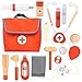 UMU Wooden Mini Doctor Kit for Kids 14 pcs Medical Playset for Toddlers with Stethoscope Syringe Doctor Bag Blood Pressure Cuff More Pretend Play Set for Boys and Girls Ages 3 4 5 6 - Image 2
