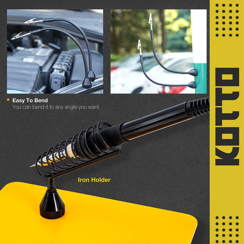 Fstop Labs Third Hand Soldering Tool PCB Holder Four Magnetic Based With Iron Holder, Flexible Metal Arms Helping Hands Crafts Jewelry Hobby Workshop Helping Station Non-Slip Steel Weighted Base - Image 3